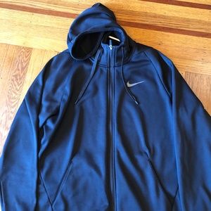 Nike Mens Black Hoodie. Excellent condition. Dri-fit. Zipper. Fleece.